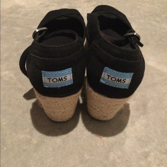 Toms Platform Wedges in Black - Picture 5 of 6